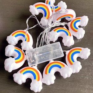 Cute Rainbows Puffy Clouds 10 LED Lights String Lighting Children's Room Décor
